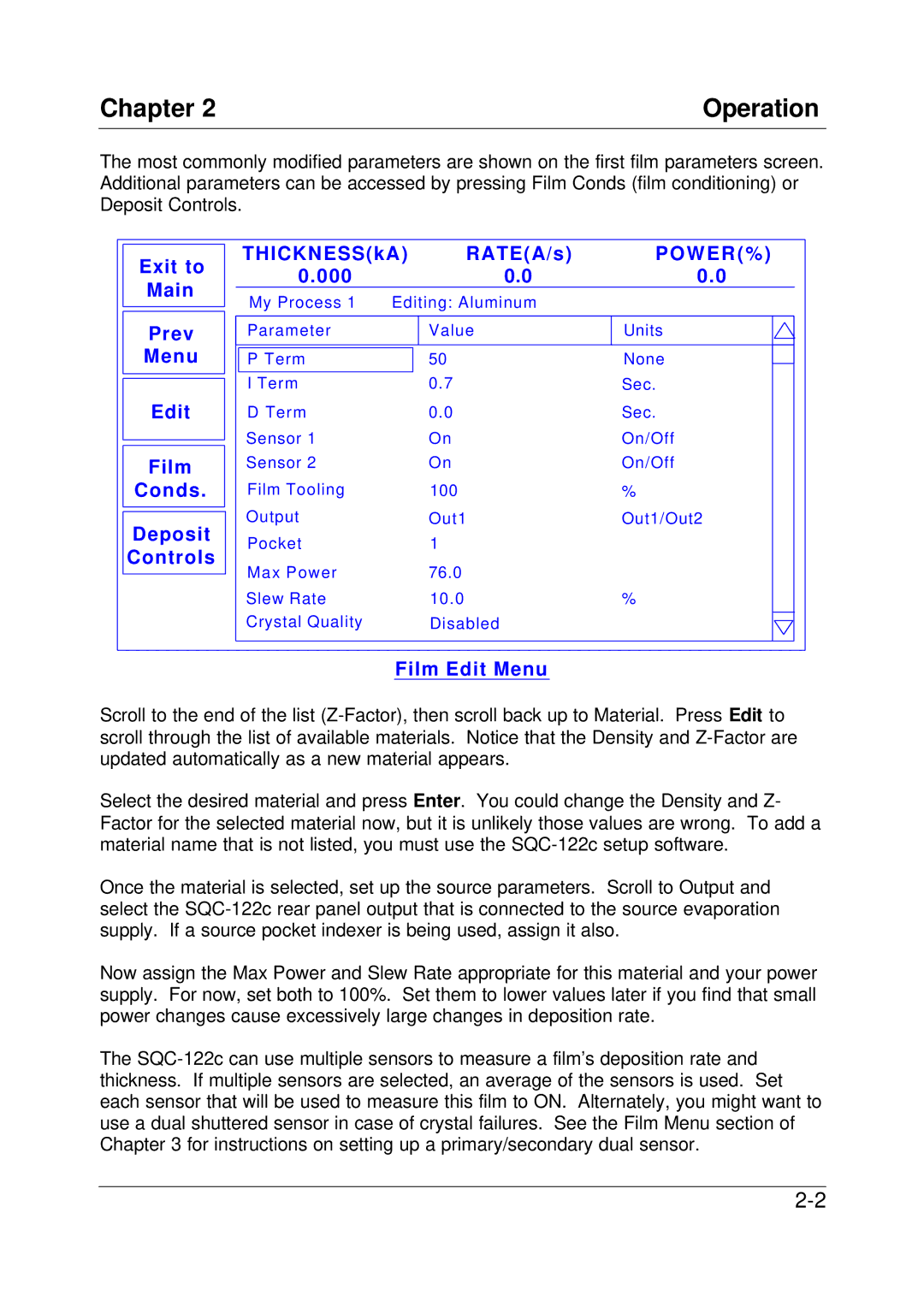 Sigma SQC-122c manual Power% 