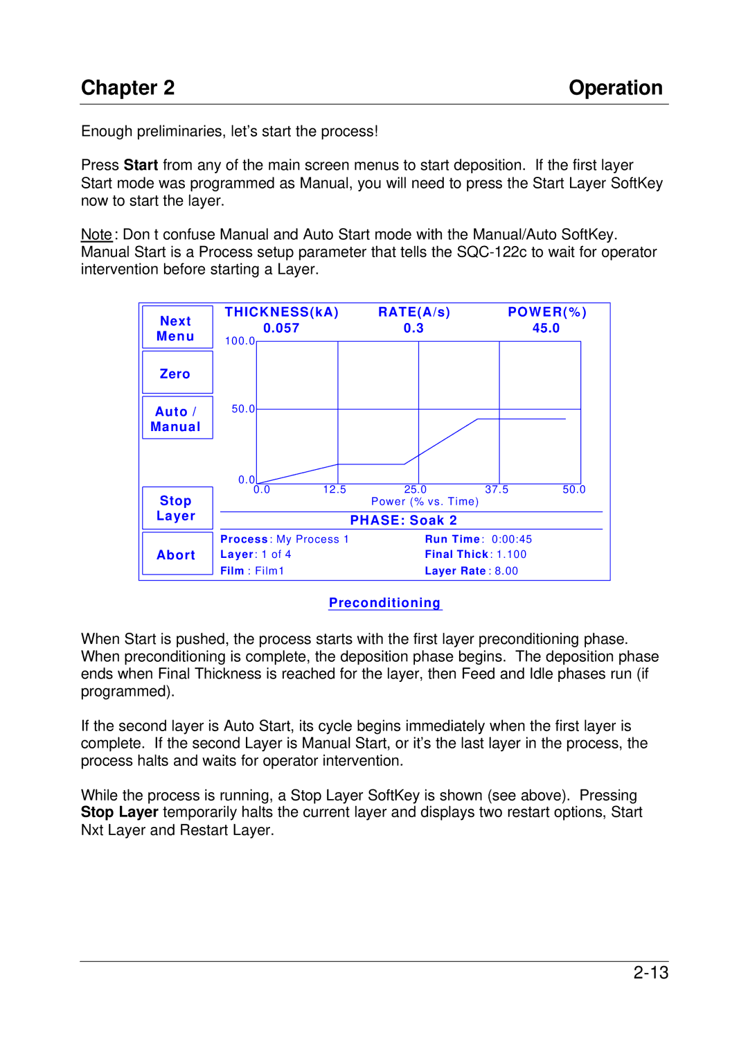 Sigma SQC-122c manual Next Menu Zero THICKNESSkA RATEA/s 