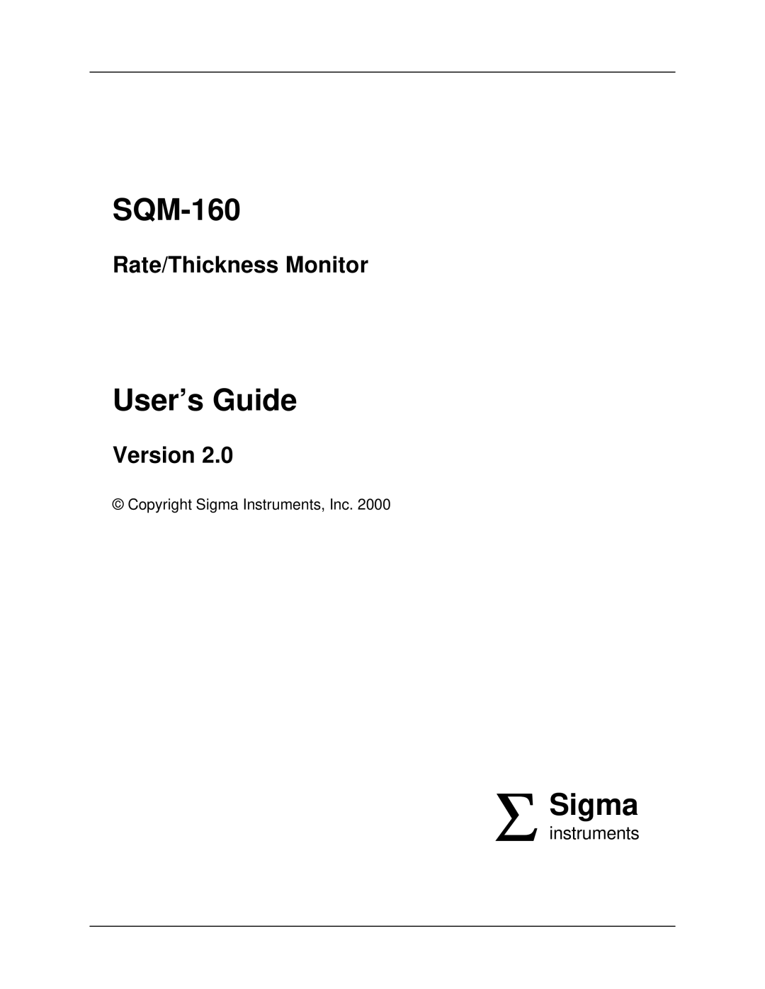 Sigma SQM-160 manual 