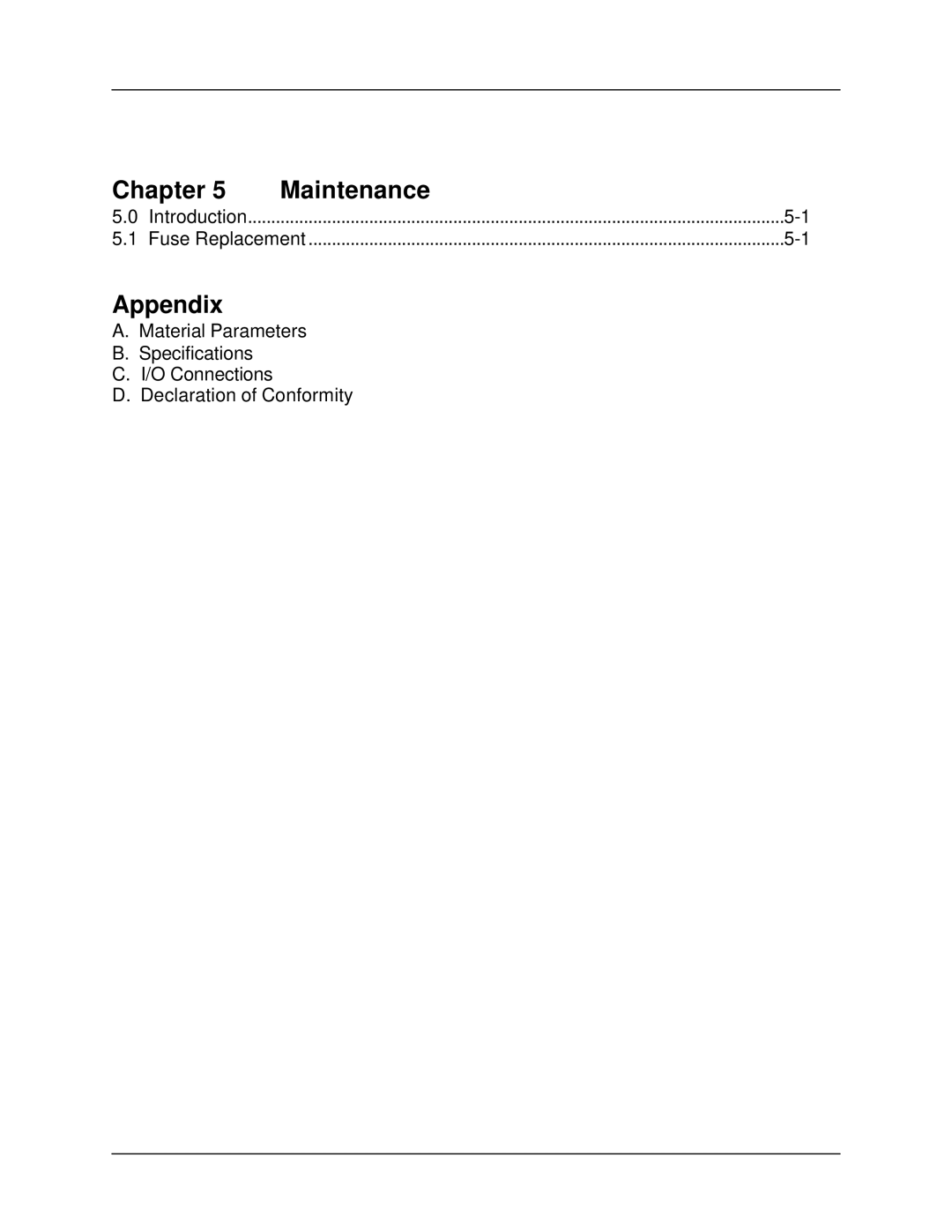 Sigma SQM-160 manual Chapter Maintenance, Appendix 