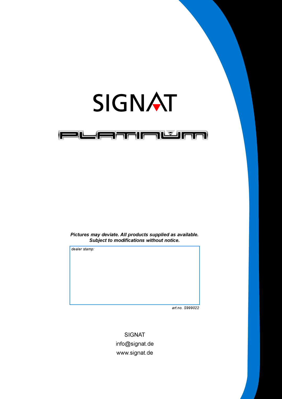 Signat S104201, S104001, S104105 manual Signat 