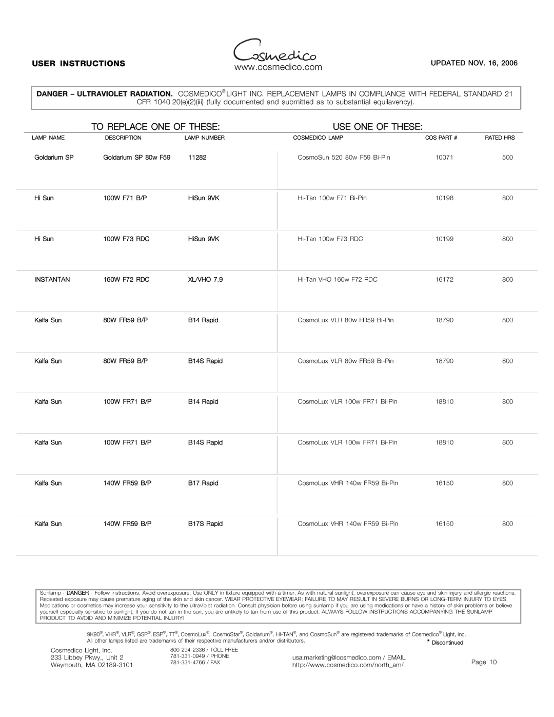 Signature F73, FR78, FR74, FR71, FR73, FR1900, COSMOLUX VHR 220 manual Instantan 