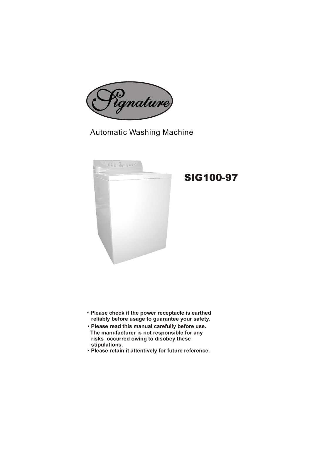 Signature Housewares SIG100-97 manual 