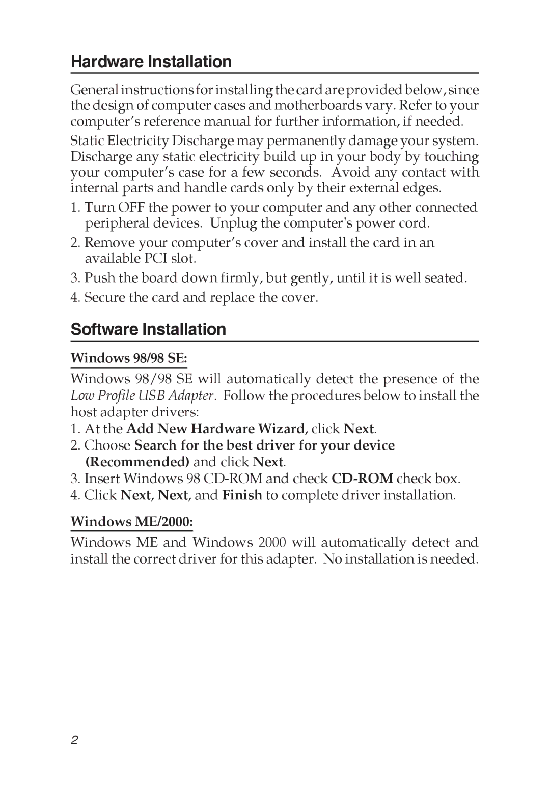 SIIG 04-0192A dimensions Hardware Installation, Software Installation 