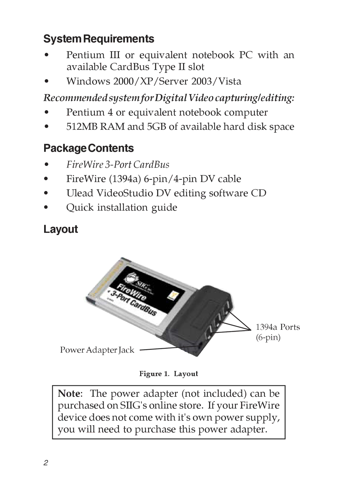 SIIG 04-0263E manual SystemRequirements, PackageContents, Layout 