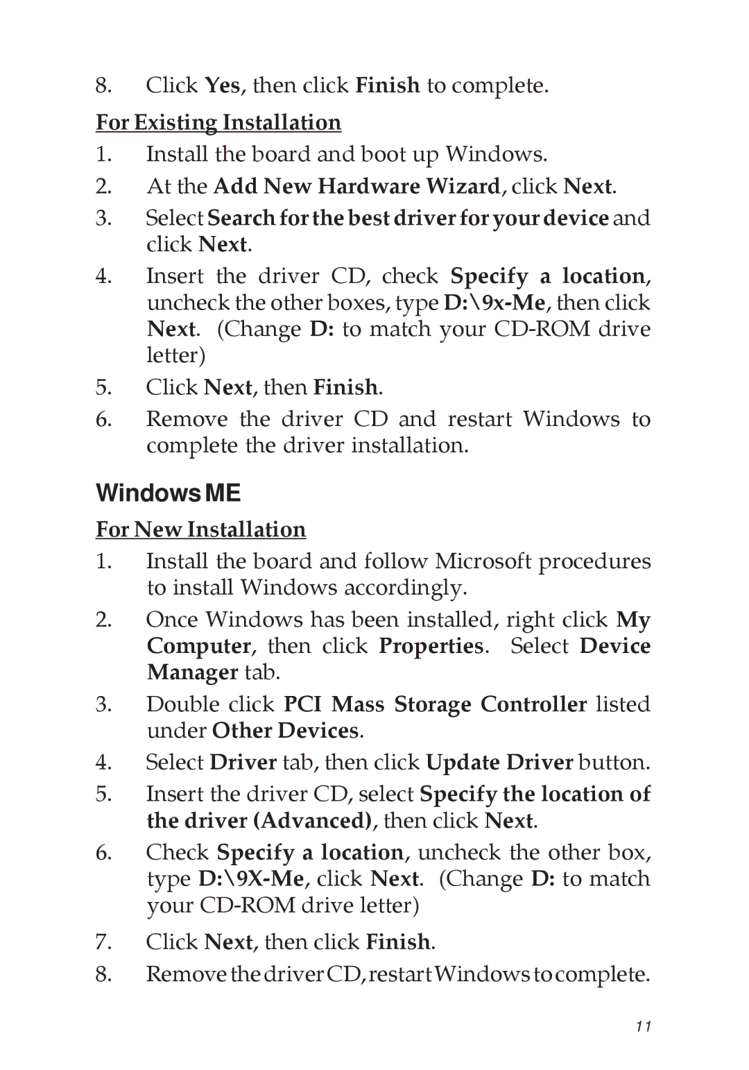 SIIG 04-0322C manual Windows ME 