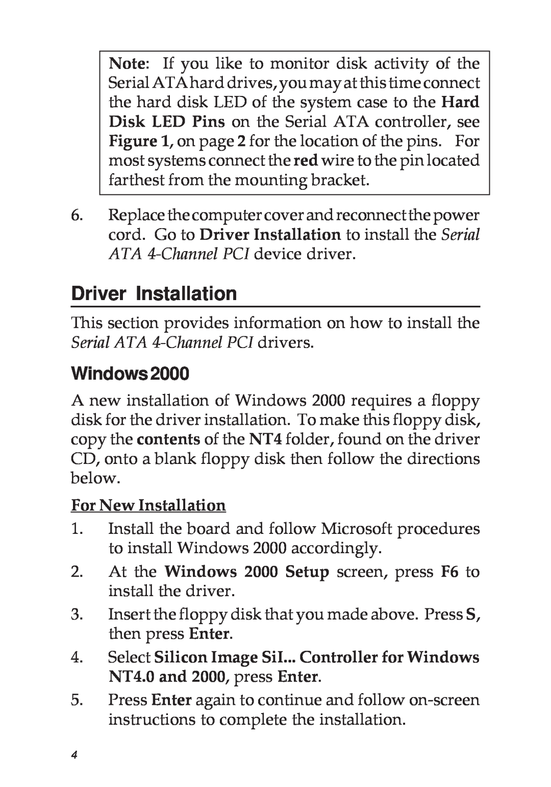 SIIG 04-0322C manual Driver Installation, Windows2000 