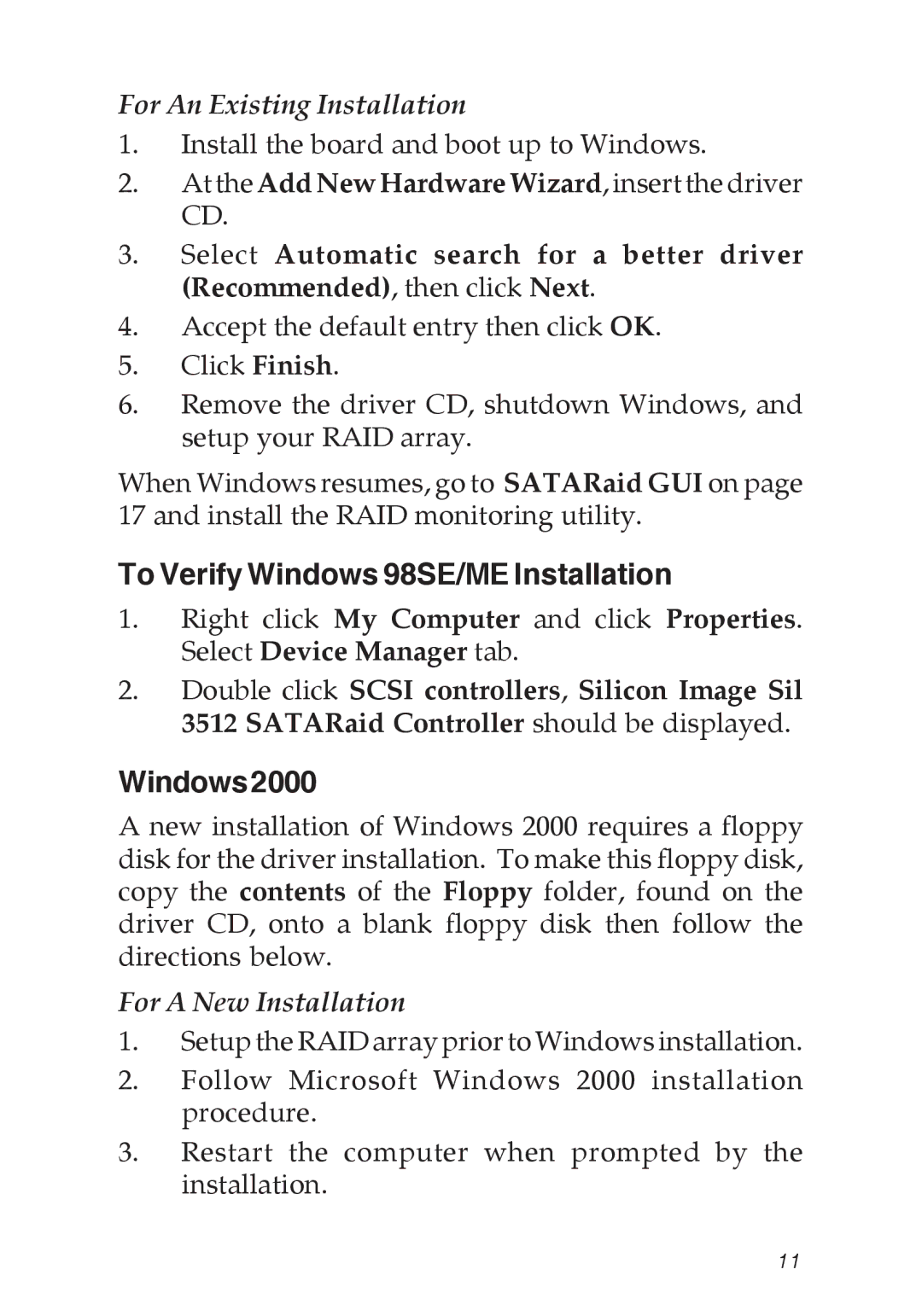 SIIG 04-0373C specifications To Verify Windows 98SE/ME Installation, Windows2000 