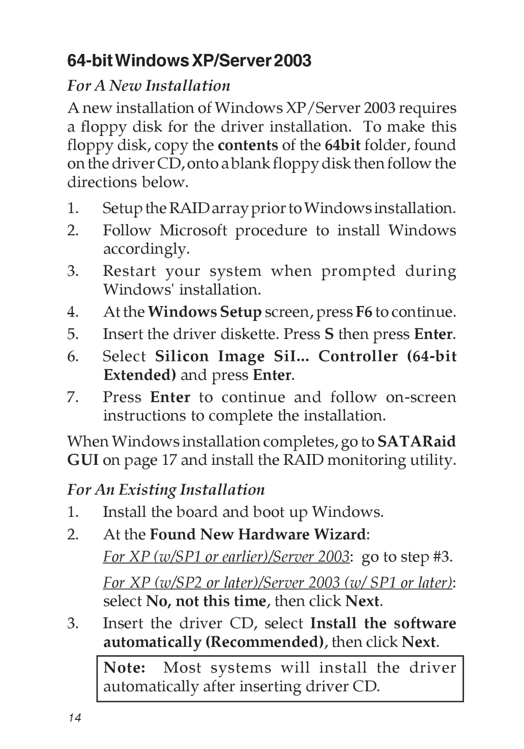 SIIG 04-0373C specifications Bit Windows XP/Server 