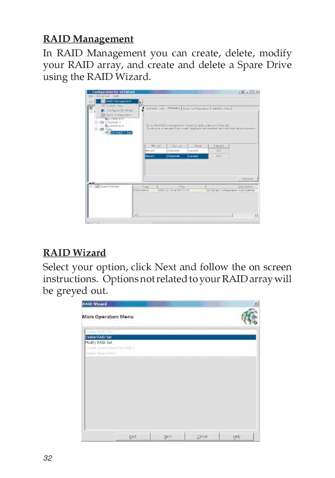 SIIG 04-0373C specifications RAID Management, RAID Wizard 