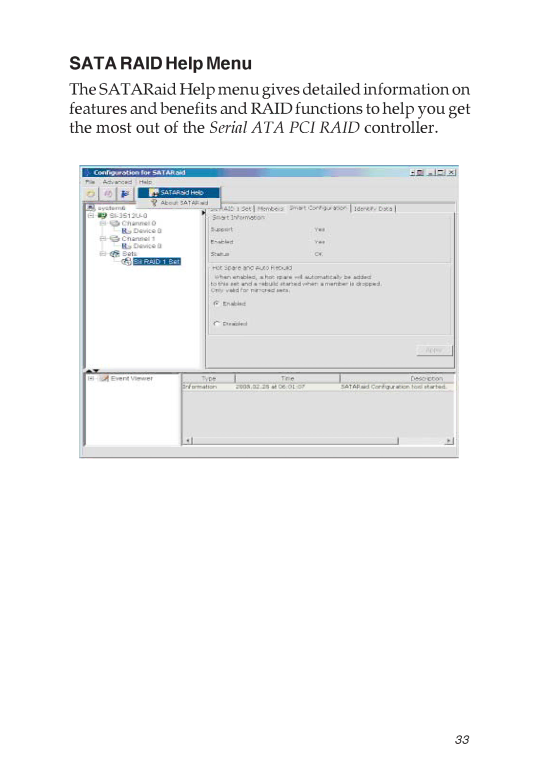 SIIG 04-0373C specifications Sata RAID Help Menu 