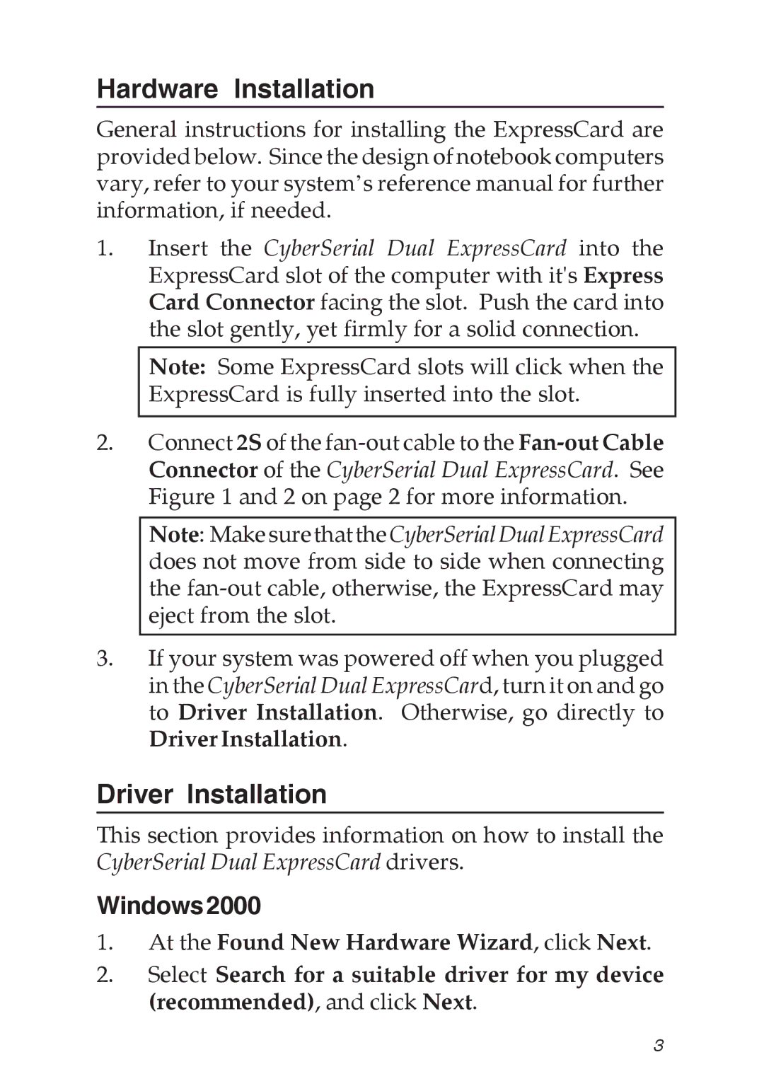 SIIG 04-0414D manual Hardware Installation, Driver Installation, Windows2000 