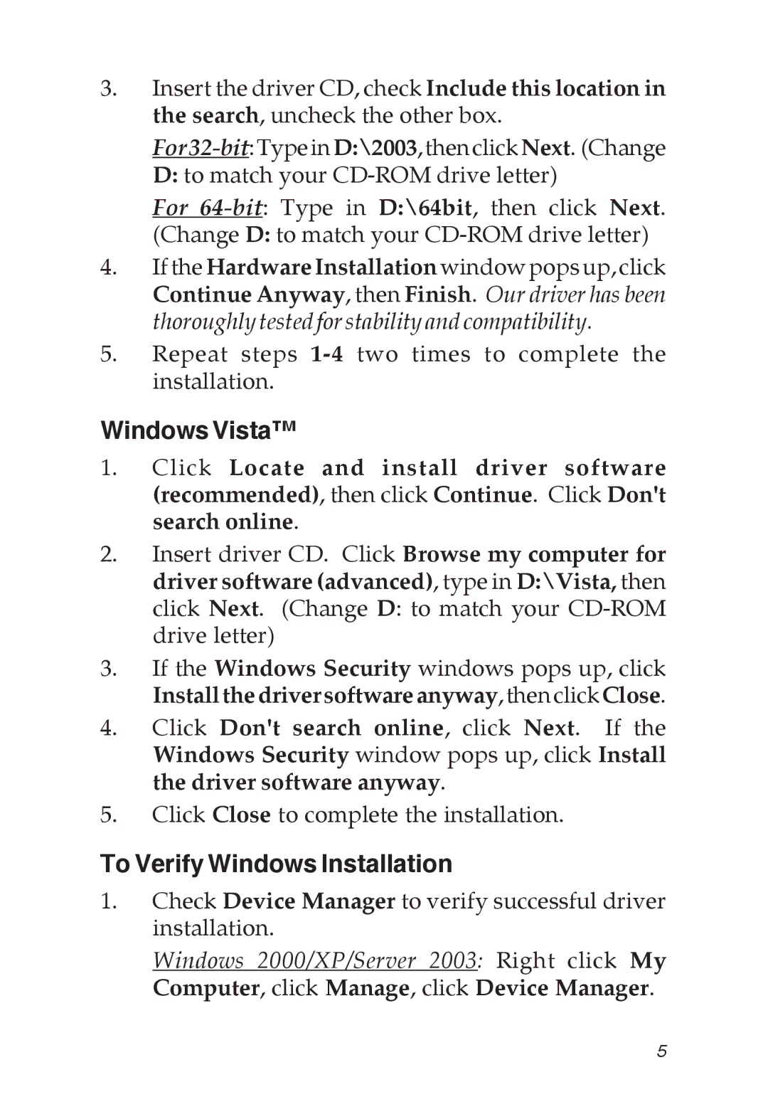 SIIG 04-0414D manual Windows Vista, To Verify Windows Installation 