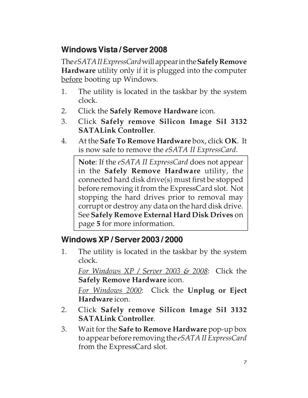 SIIG 04-0417C manual Windows Vista / Server 