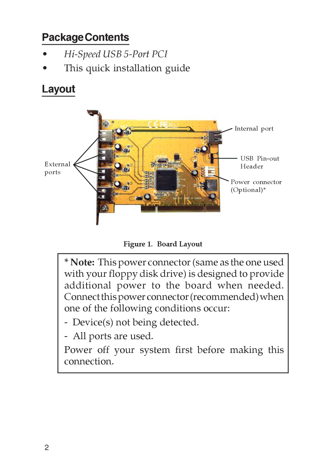 SIIG 04-0444A specifications PackageContents, Layout 