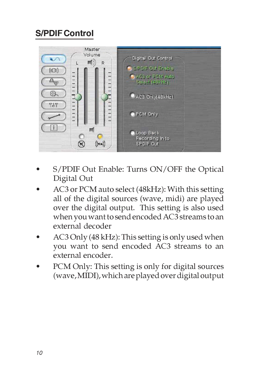 SIIG 04-0456A specifications Pdif Control 