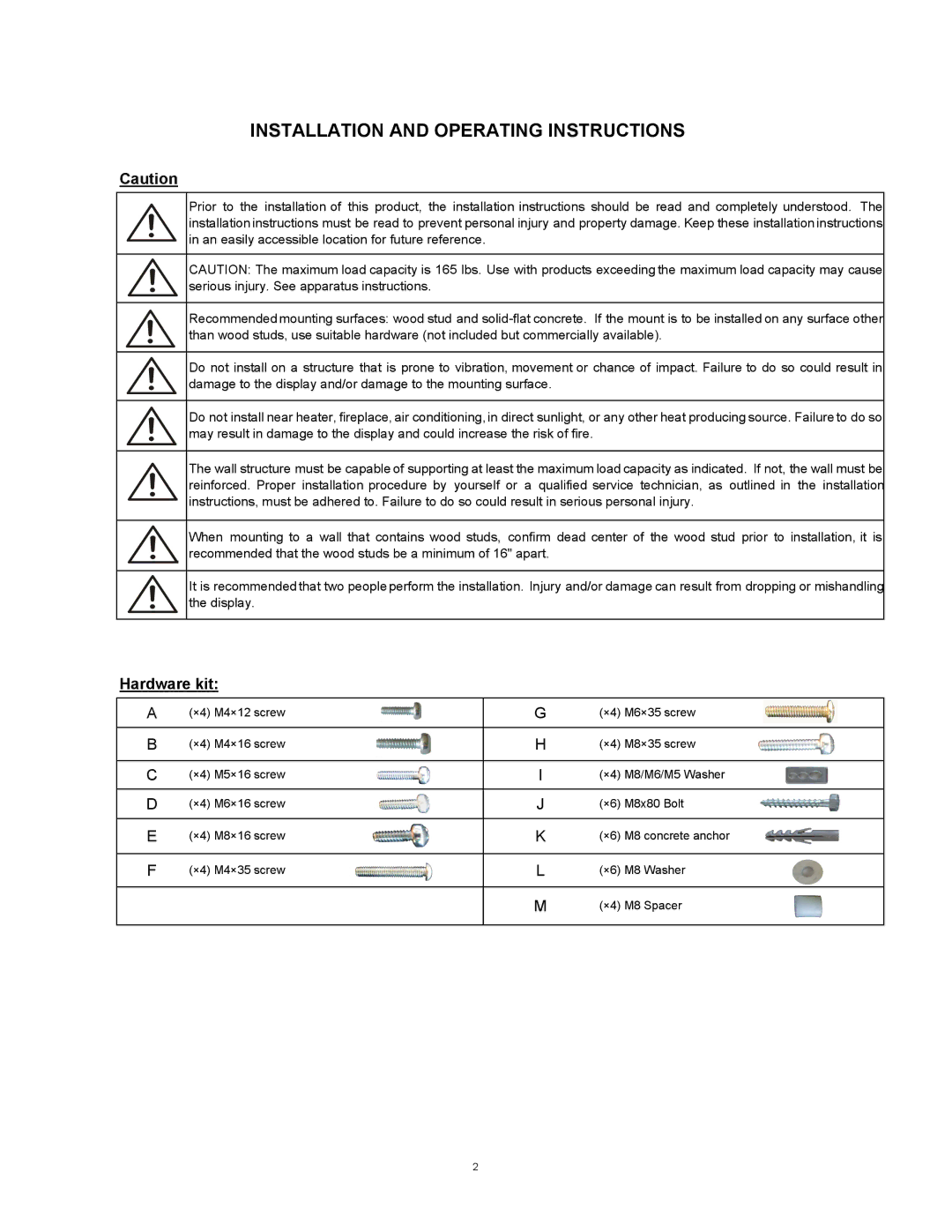 SIIG 04-0528C installation instructions Installation and Operating Instructions, Hardware kit 