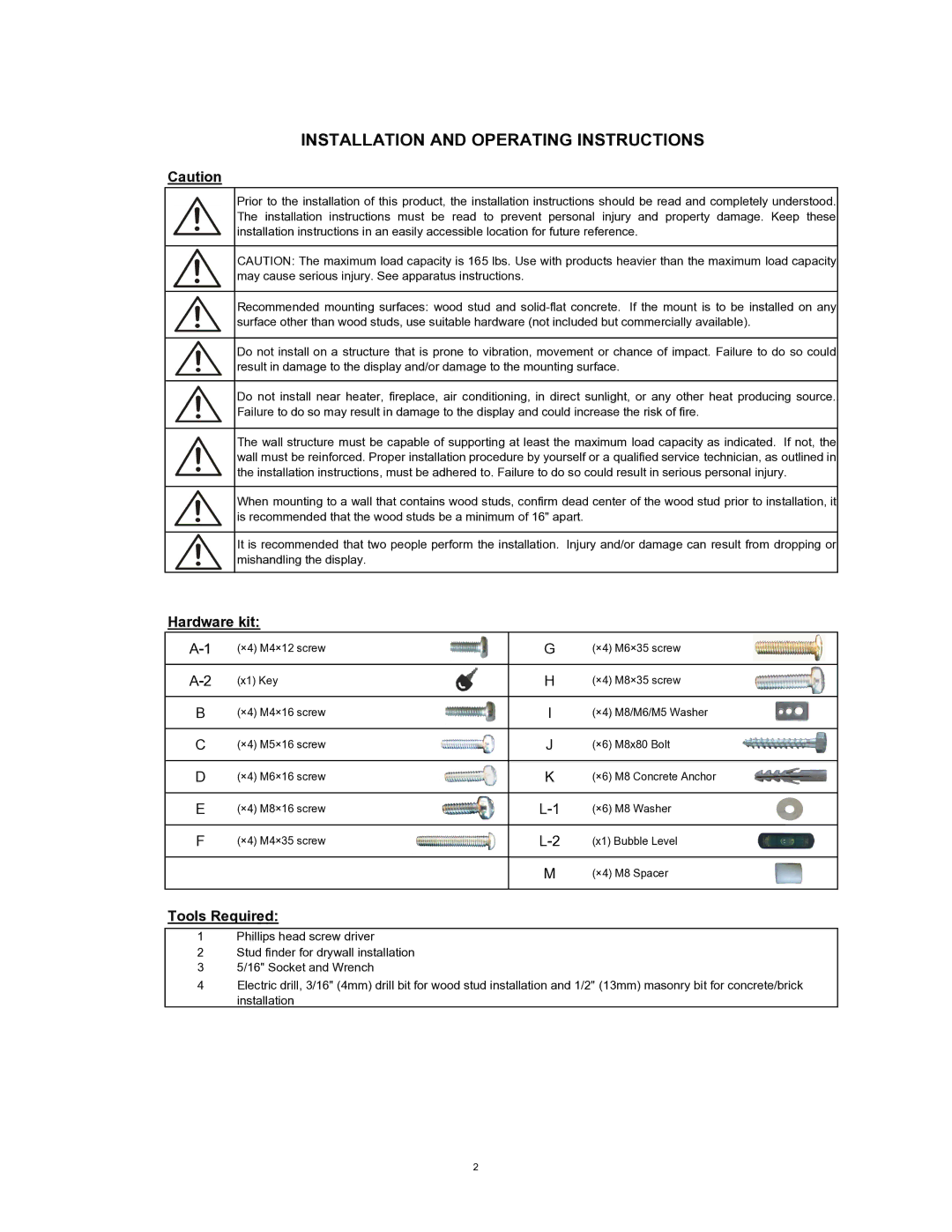 SIIG 04-0529D installation instructions Hardware kit, Tools Required 