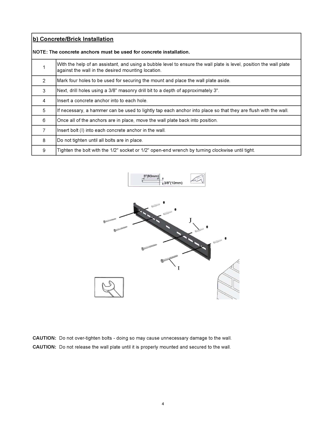 SIIG 04-0541A installation instructions Concrete/Brick Installation 