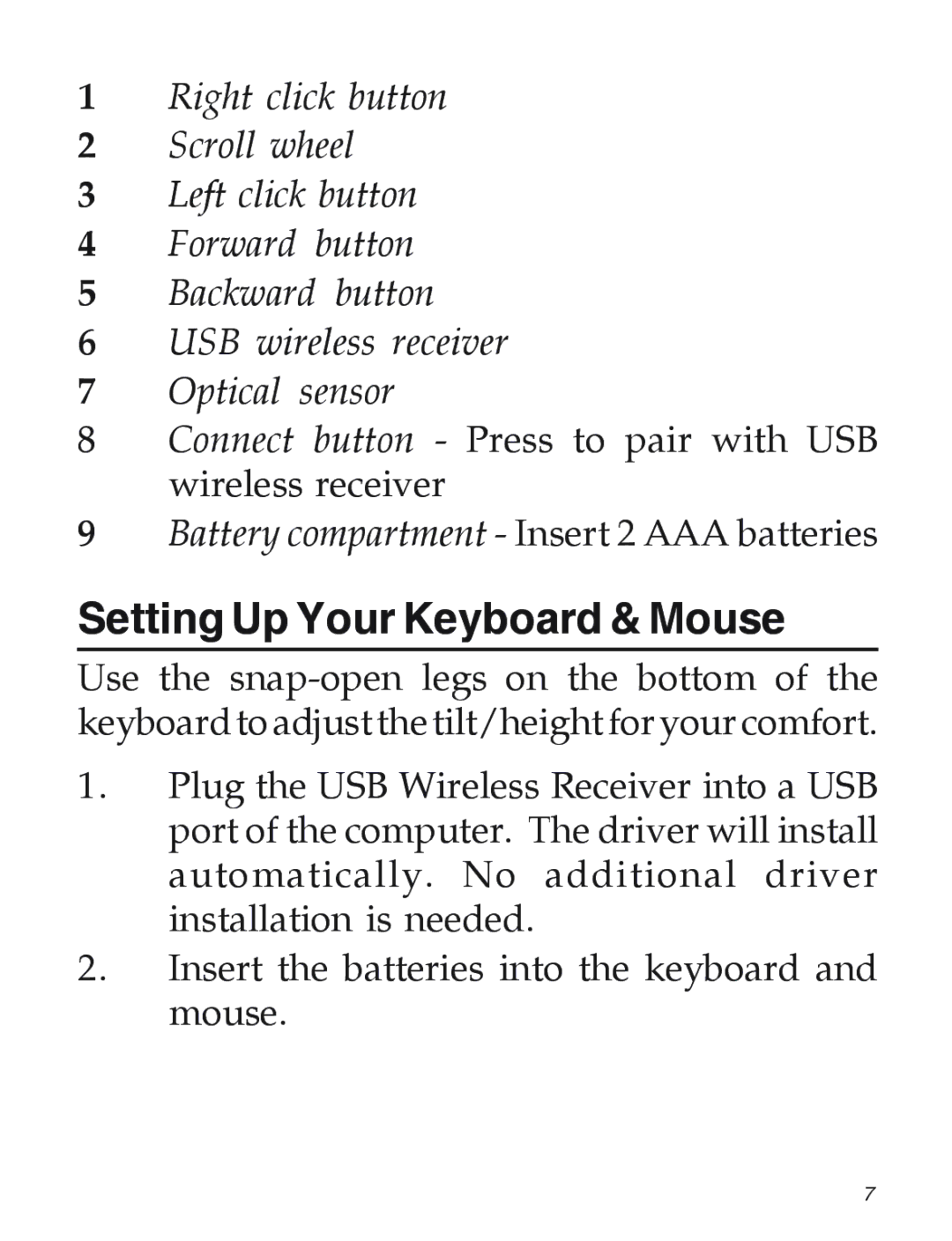 SIIG 04-0585C manual Setting Up Your Keyboard & Mouse 