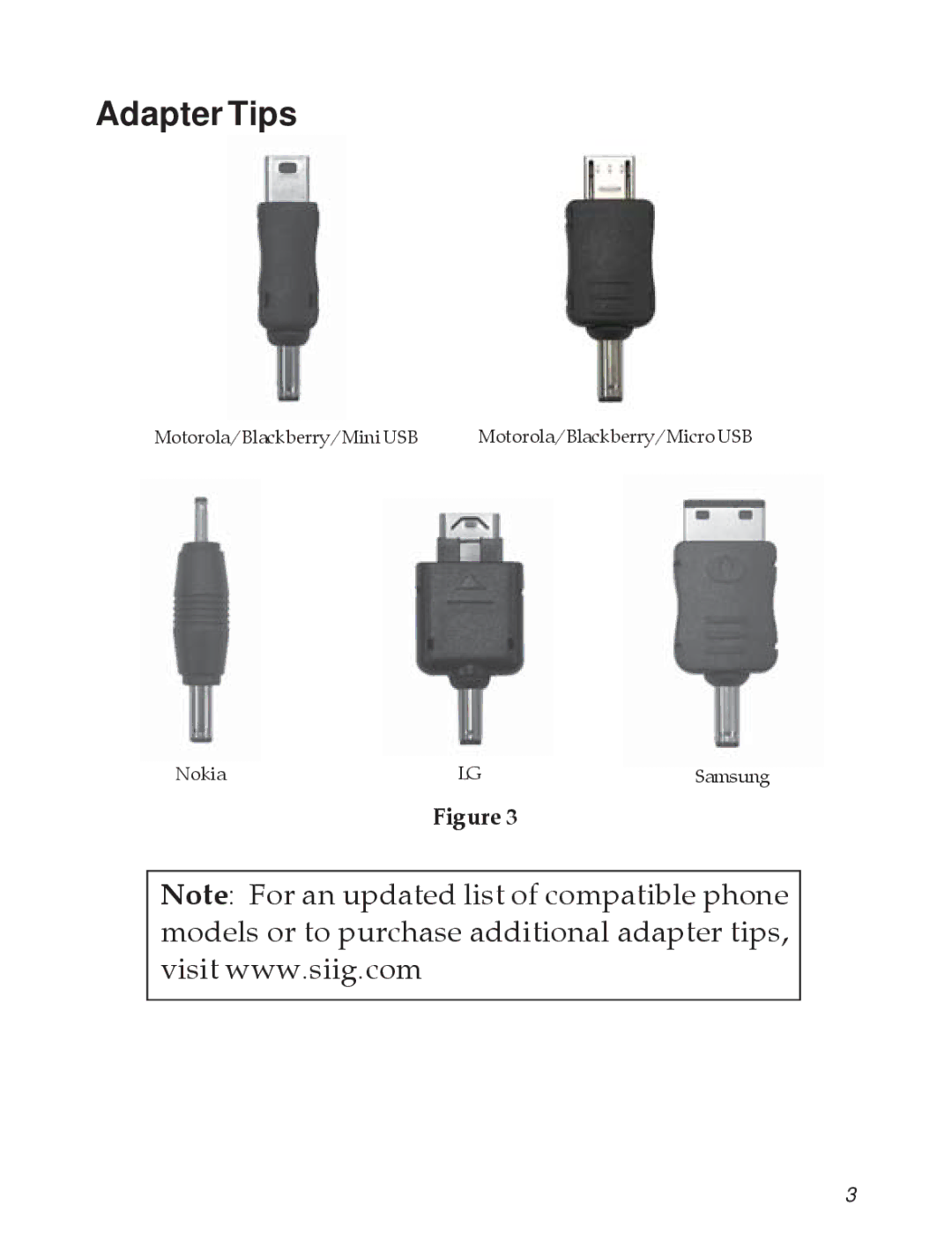 SIIG 04-0599A manual Adapter Tips 