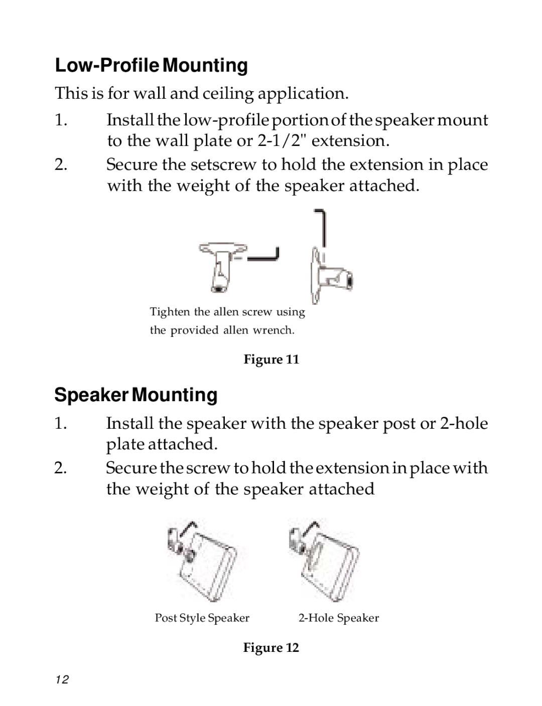 SIIG 04-0600A manual Low-Profile Mounting, Speaker Mounting 