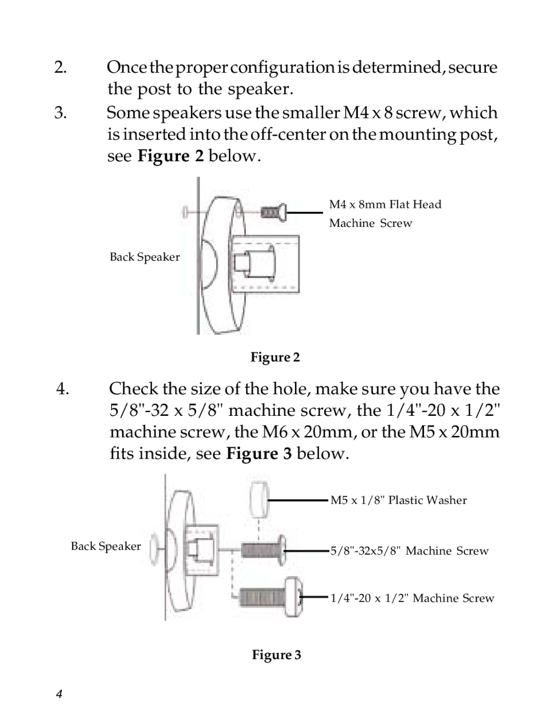 SIIG 04-0600A manual M4 x 8mm Flat Head Machine Screw Back Speaker 