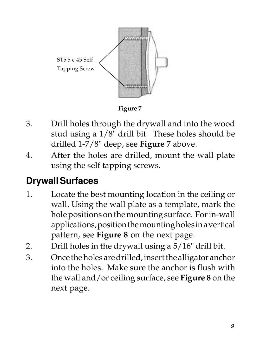 SIIG 04-0600A manual Drywall Surfaces 