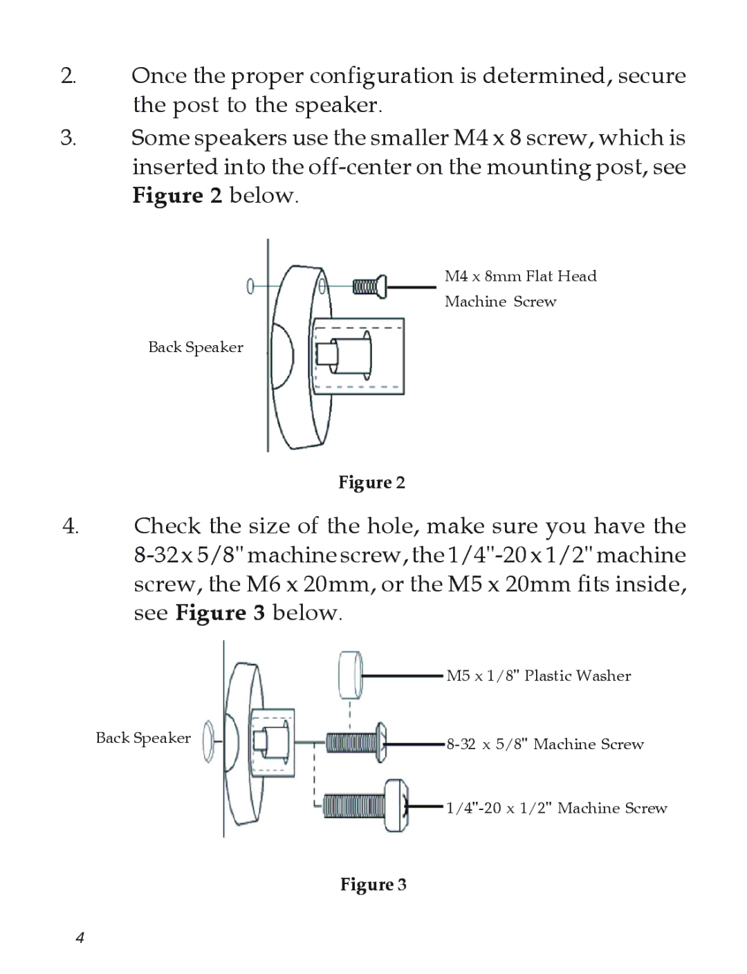 SIIG 04-0600B manual M4 x 8mm Flat Head Machine Screw Back Speaker 