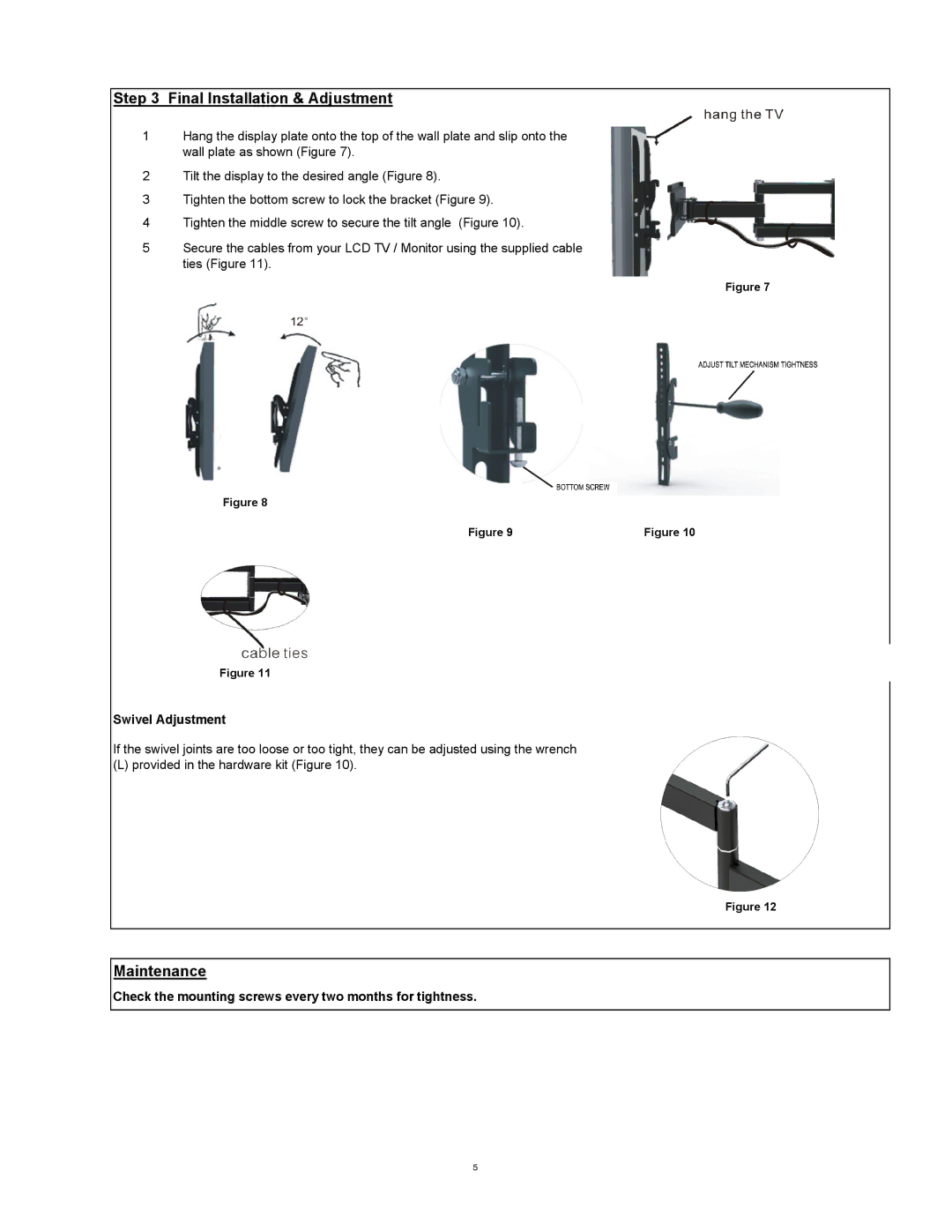 SIIG 04-0621B installation instructions Final Installation & Adjustment, Maintenance 