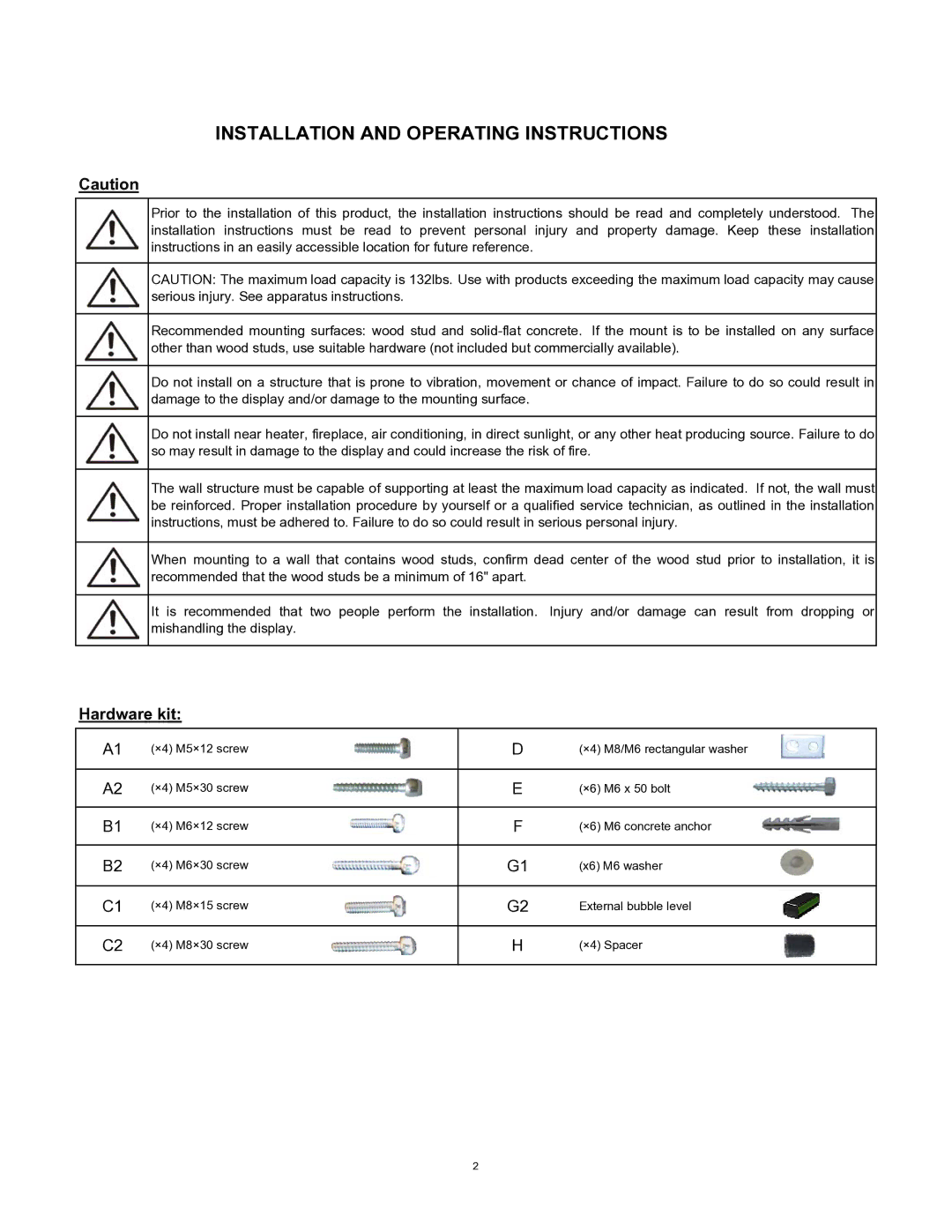 SIIG 04-0660A installation instructions Installation and Operating Instructions, Hardware kit 