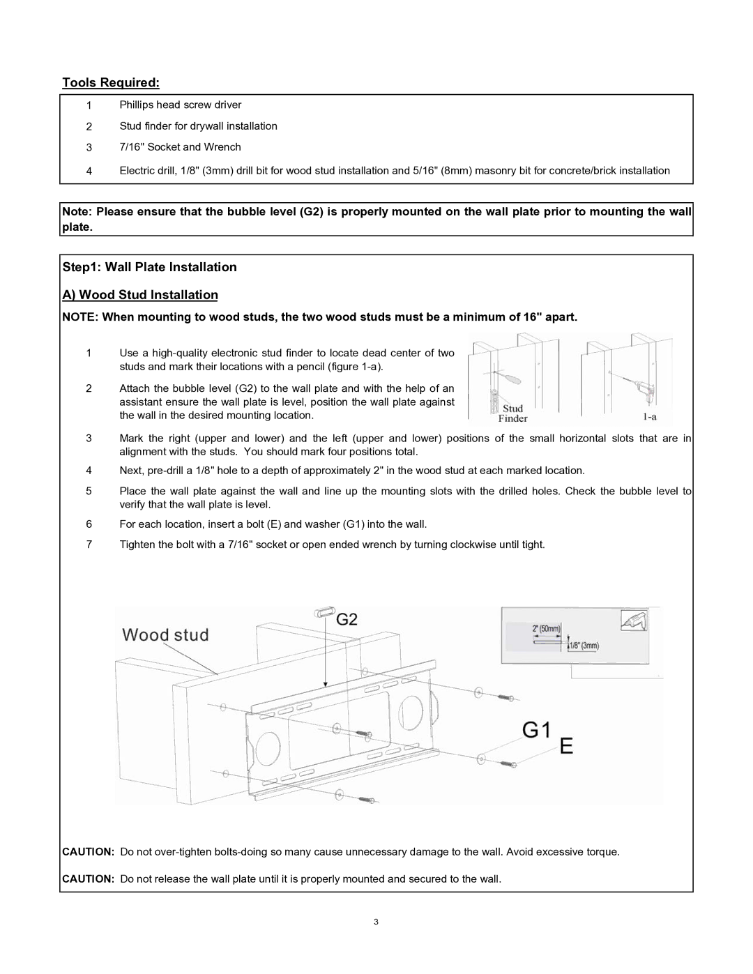 SIIG 04-0660A installation instructions Tools Required, Wall Plate Installation Wood Stud Installation 