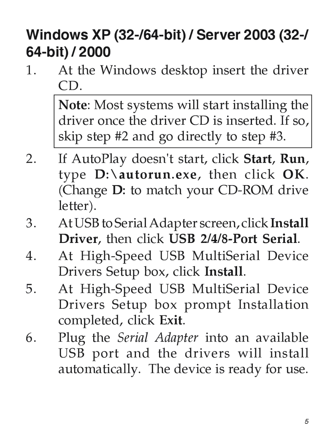 SIIG 04-0725A manual Windows XP 32-/64-bit / Server 2003 32-/ 64-bit 