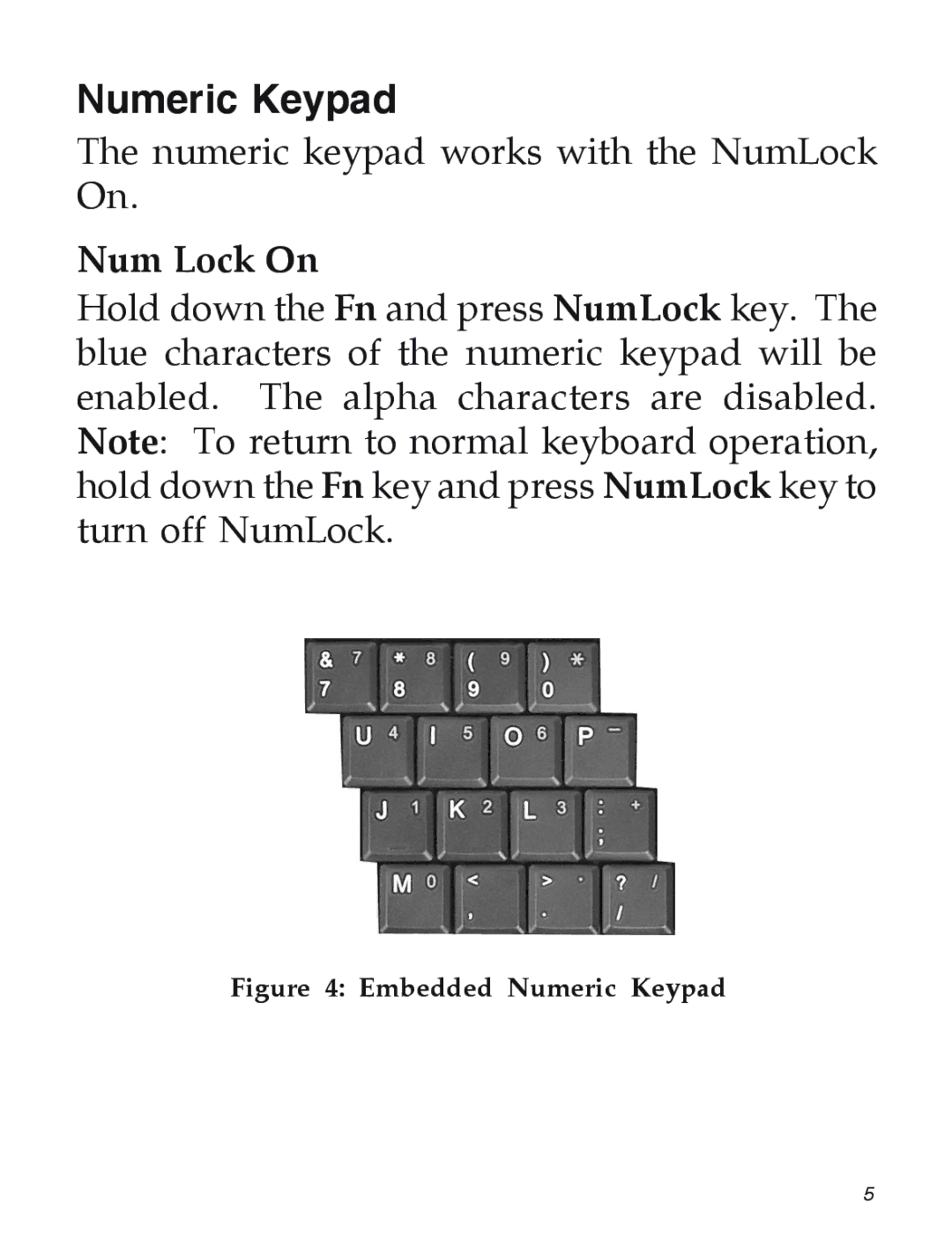 SIIG 04-0735A manual Numeric Keypad, Num Lock On 