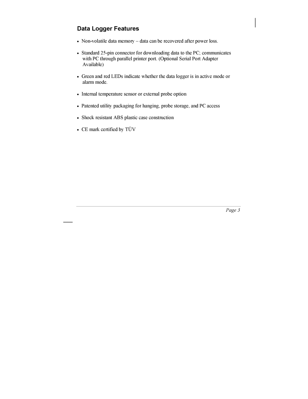 SIIG 101828 instruction manual Data Logger Features 