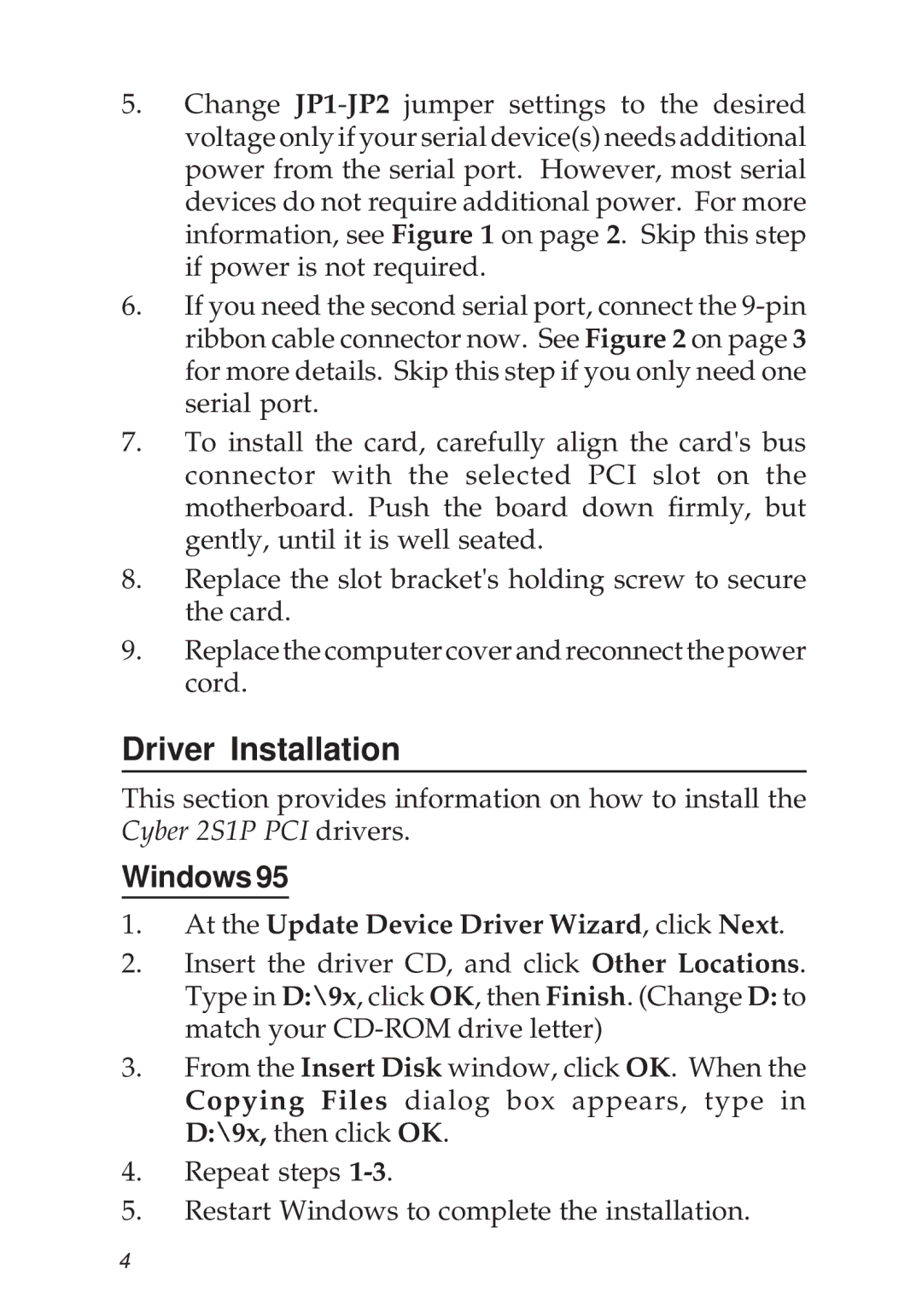 SIIG 2S1P manual Driver Installation, Windows, At the Update Device Driver Wizard, click Next 