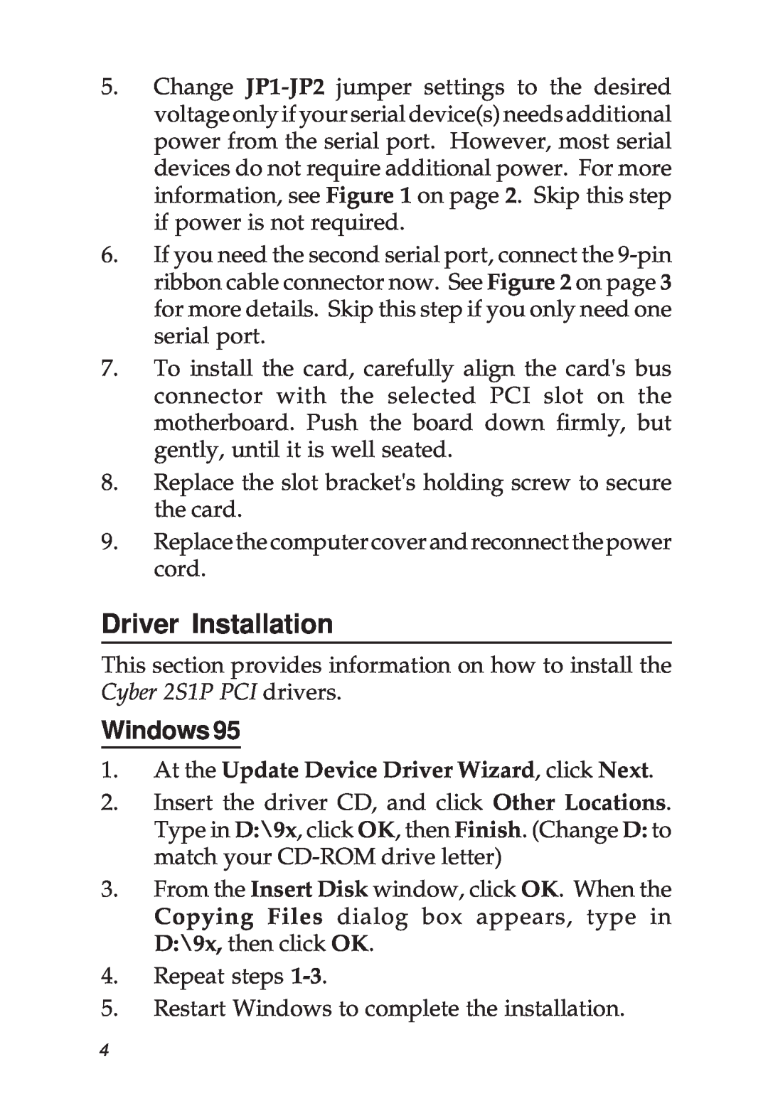 SIIG 2S1P manual Driver Installation, Windows 