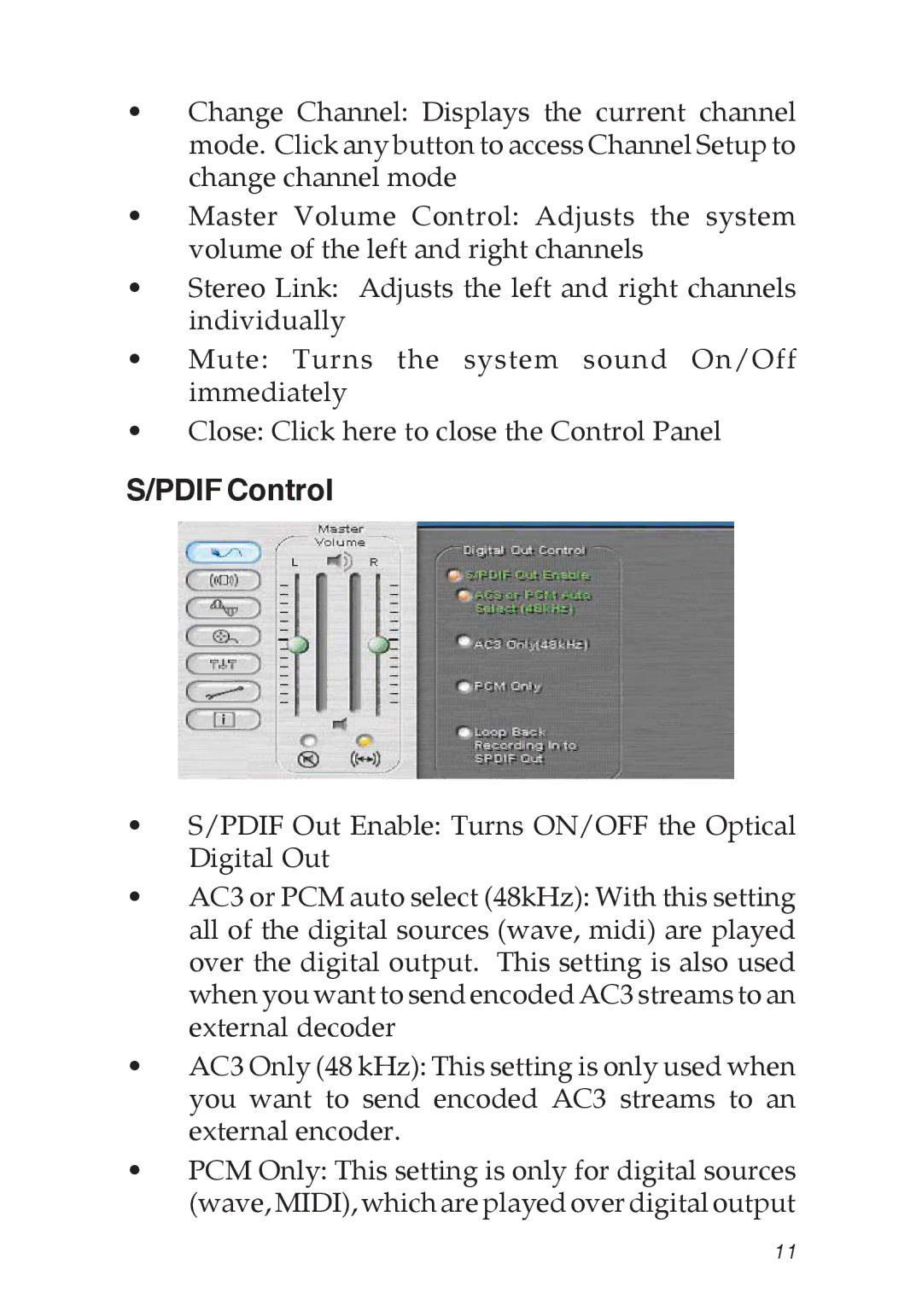 SIIG 5.1 specifications Pdif Control 