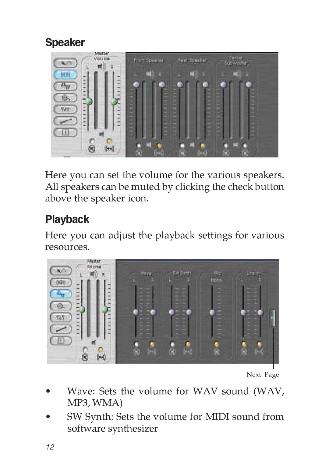 SIIG 5.1 specifications Speaker, Playback 