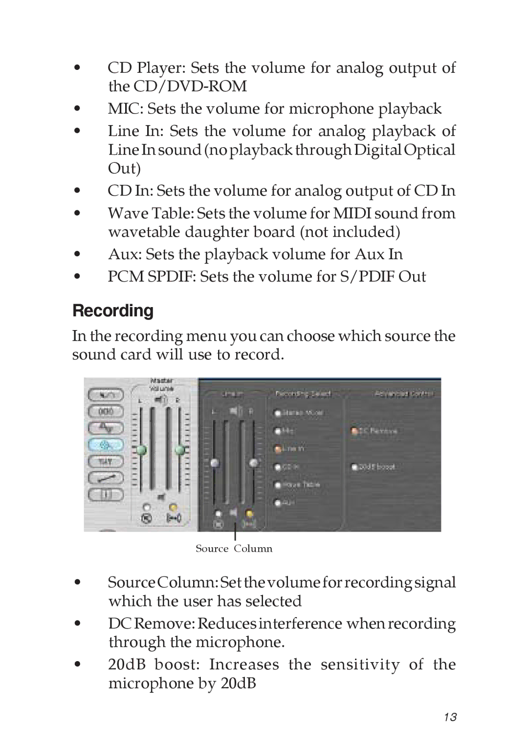 SIIG 5.1 specifications Recording 