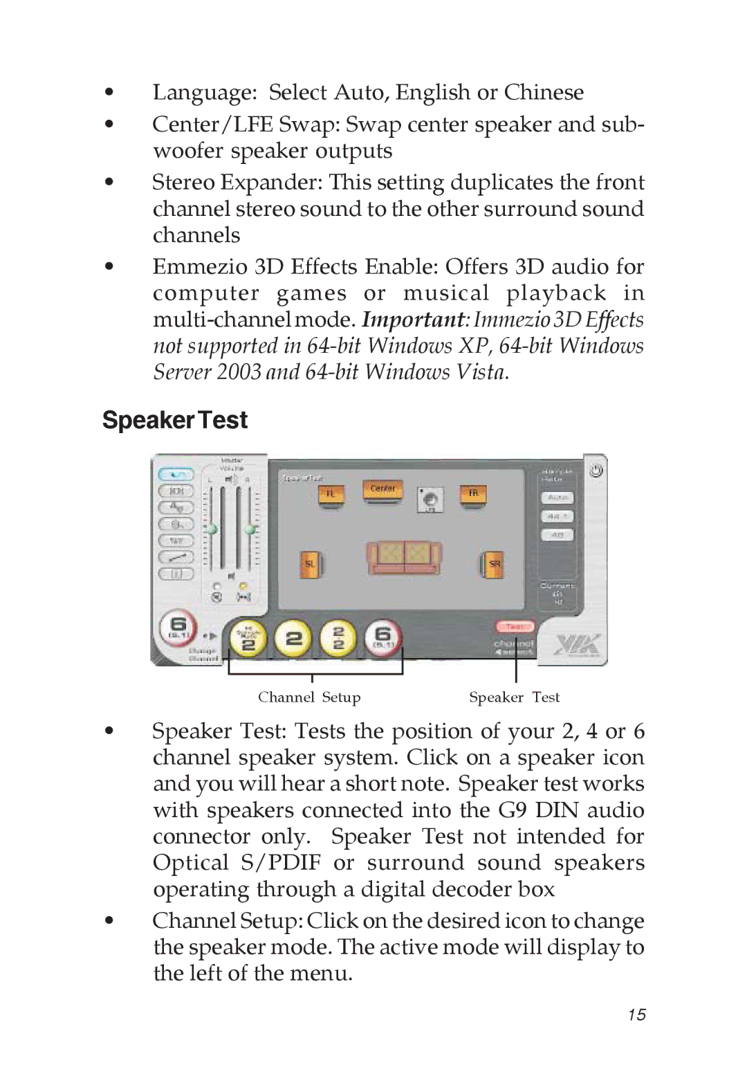 SIIG 5.1 specifications SpeakerTest 