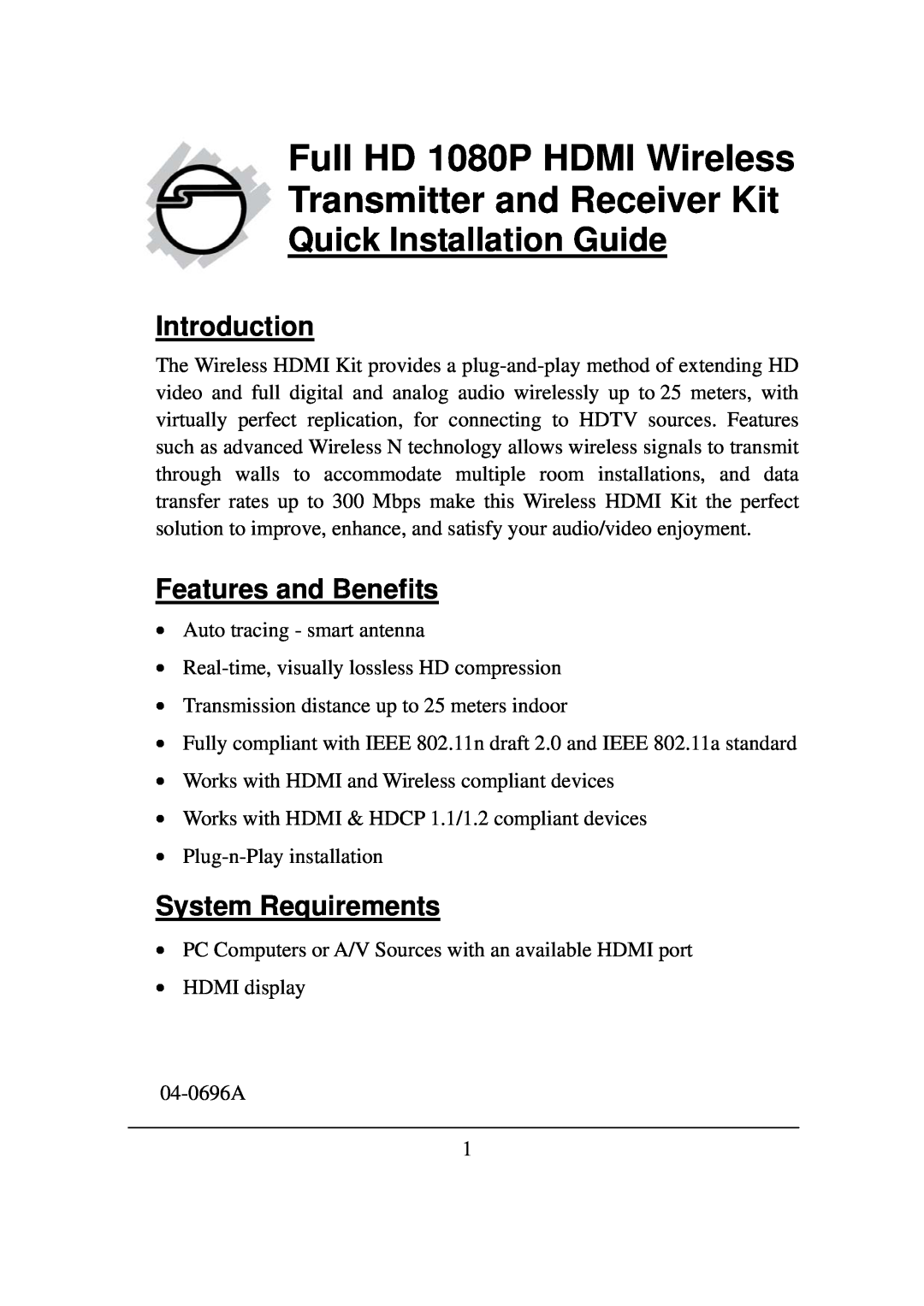 SIIG 671-121 manual Introduction, Features and Benefits, System Requirements, Quick Installation Guide 