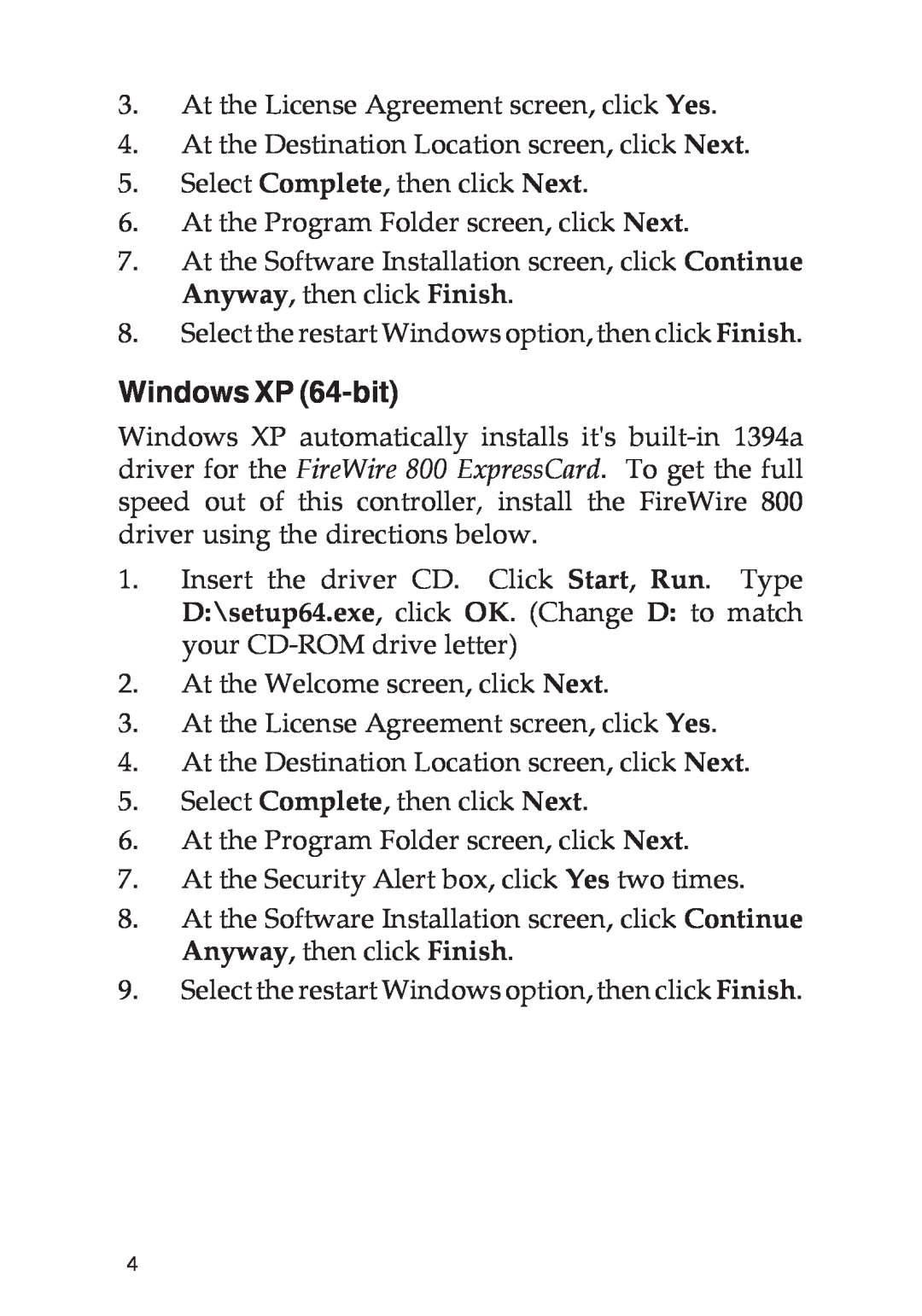 SIIG 700 manual Windows XP 64-bit 
