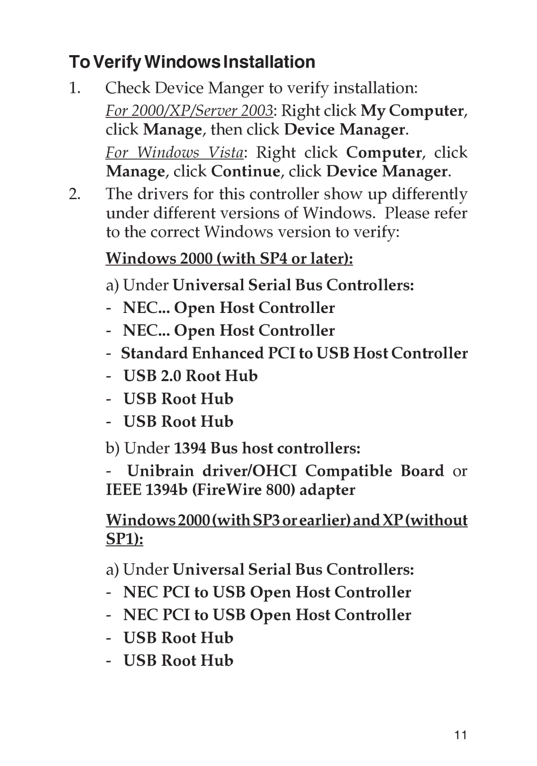 SIIG 701P48438 manual To Verify Windows Installation 