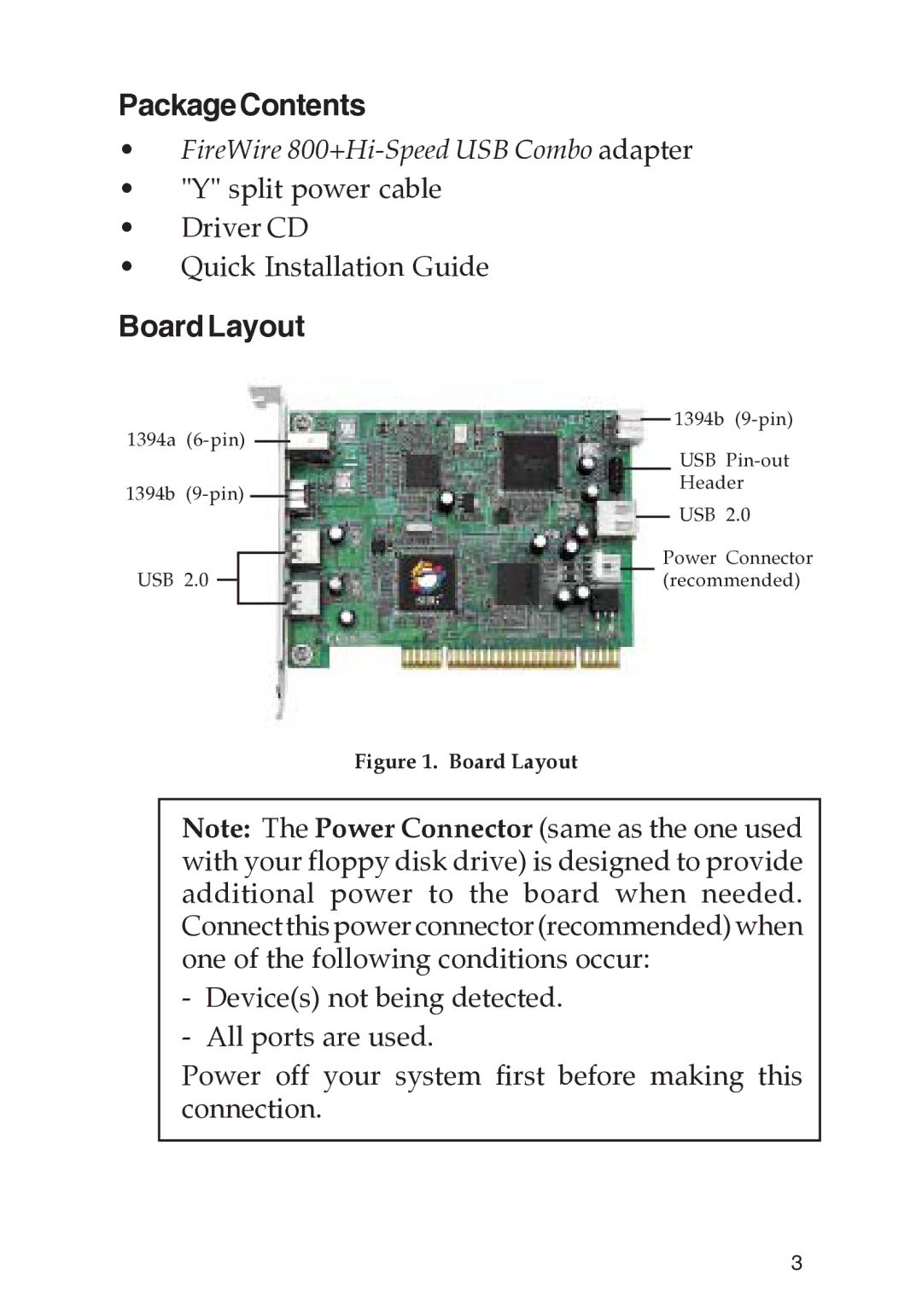 SIIG 701P48438 manual PackageContents, BoardLayout 