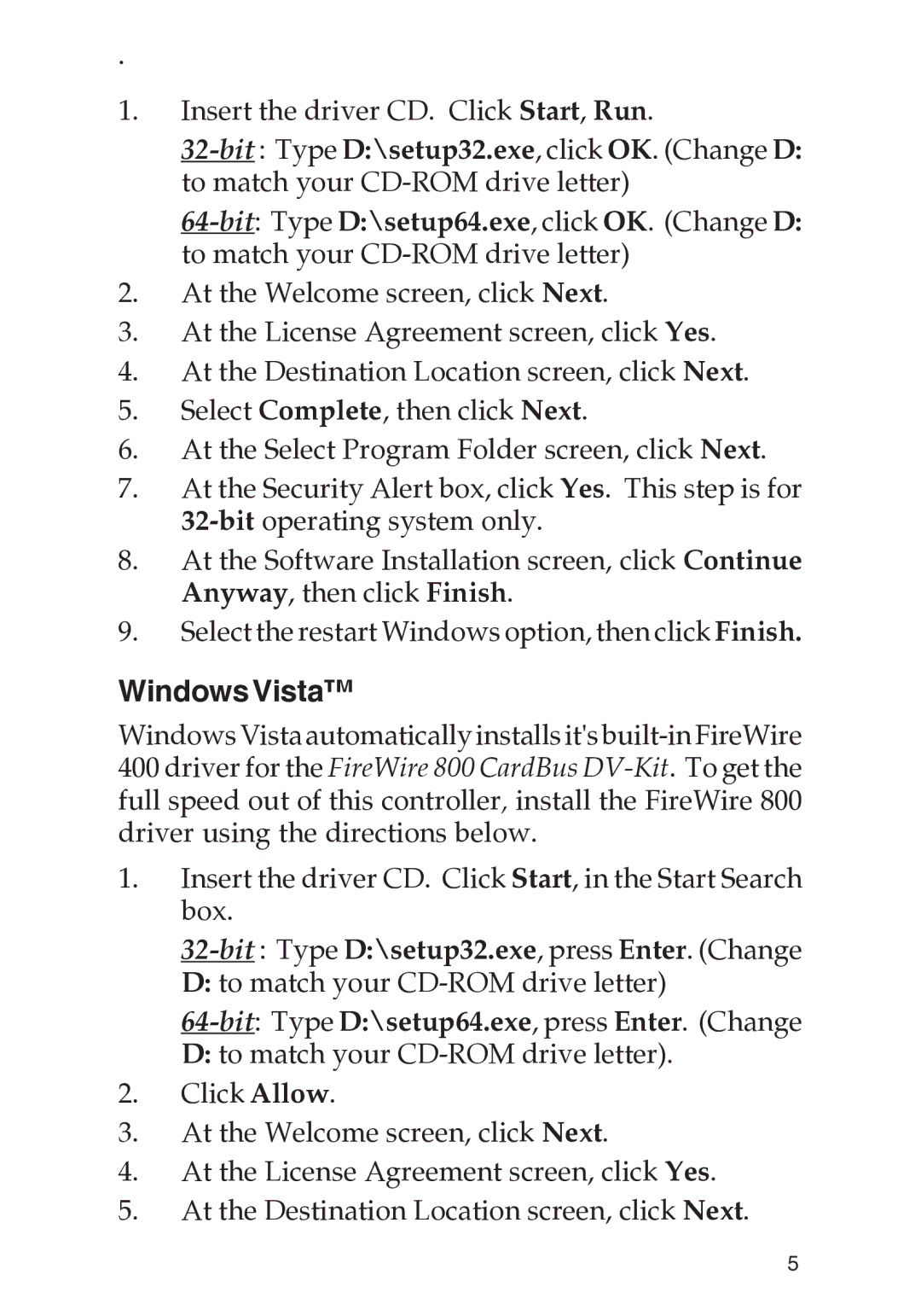 SIIG 800 manual Windows Vista 