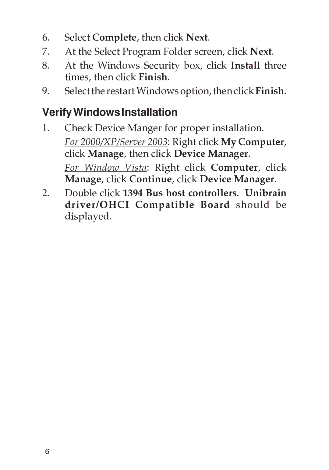 SIIG 800 manual Verify Windows Installation 