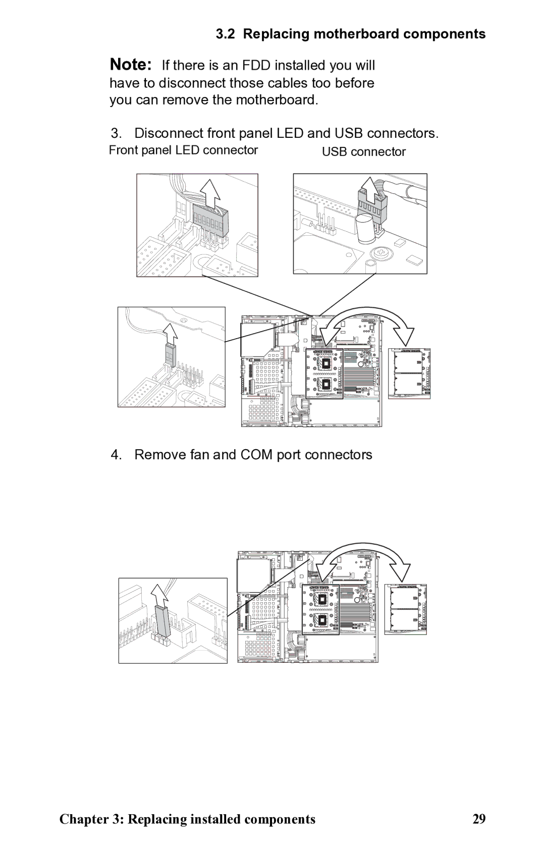 SIIG B5350 manual Disconnect front panel LED and USB connectors 