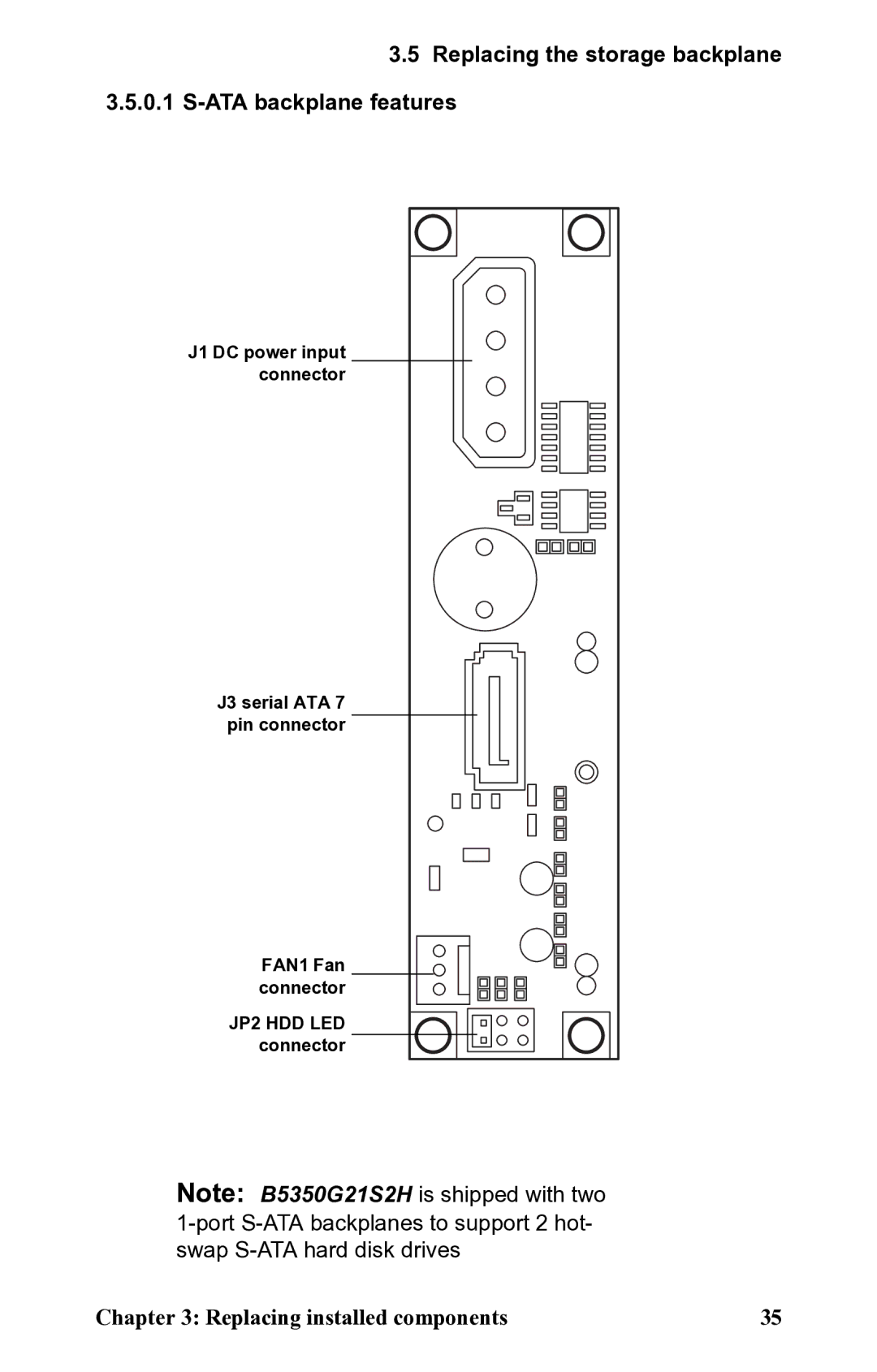 SIIG B5350 manual Replacing the storage backplane ATA backplane features 