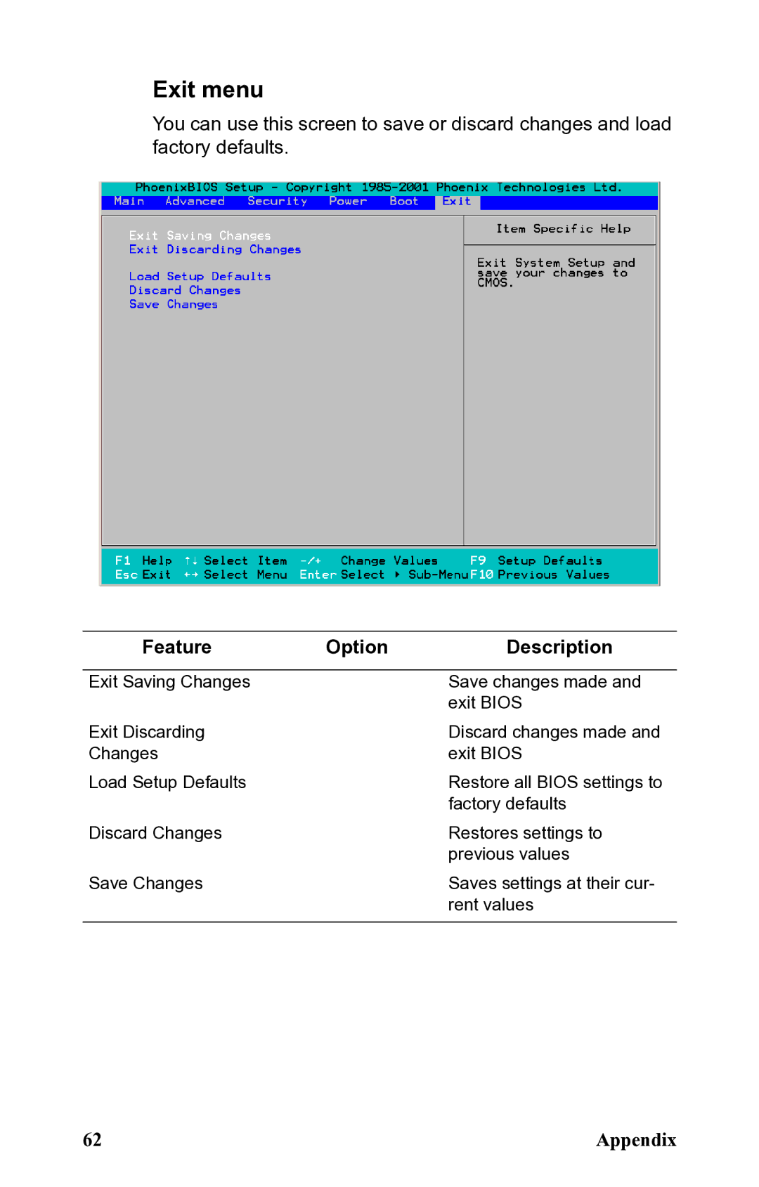 SIIG B5350 manual Exit menu 